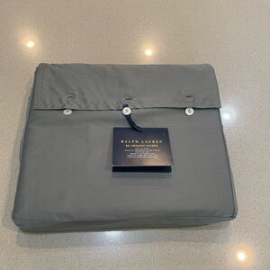Ralph Lauren King Flat Sheet Organic Sateen Graphite Gray NWT